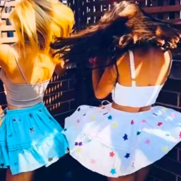 Mini Skirt Ruffle Stars Cottage Core Girly NWOT S - Picture 7 of 7